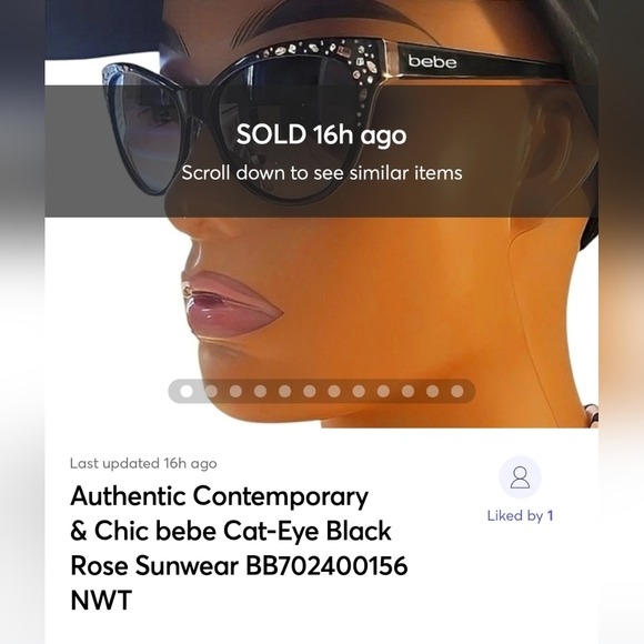 SOLD ON DIFFERENT PLATFORM Authentic Contemporary Chic bebe Cat-Eye Black Rose - Picture 1 of 13